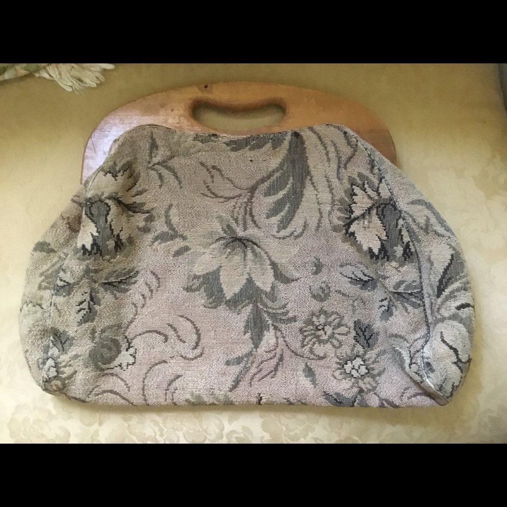 Vintage Tapestry Knit/Crochet Bag